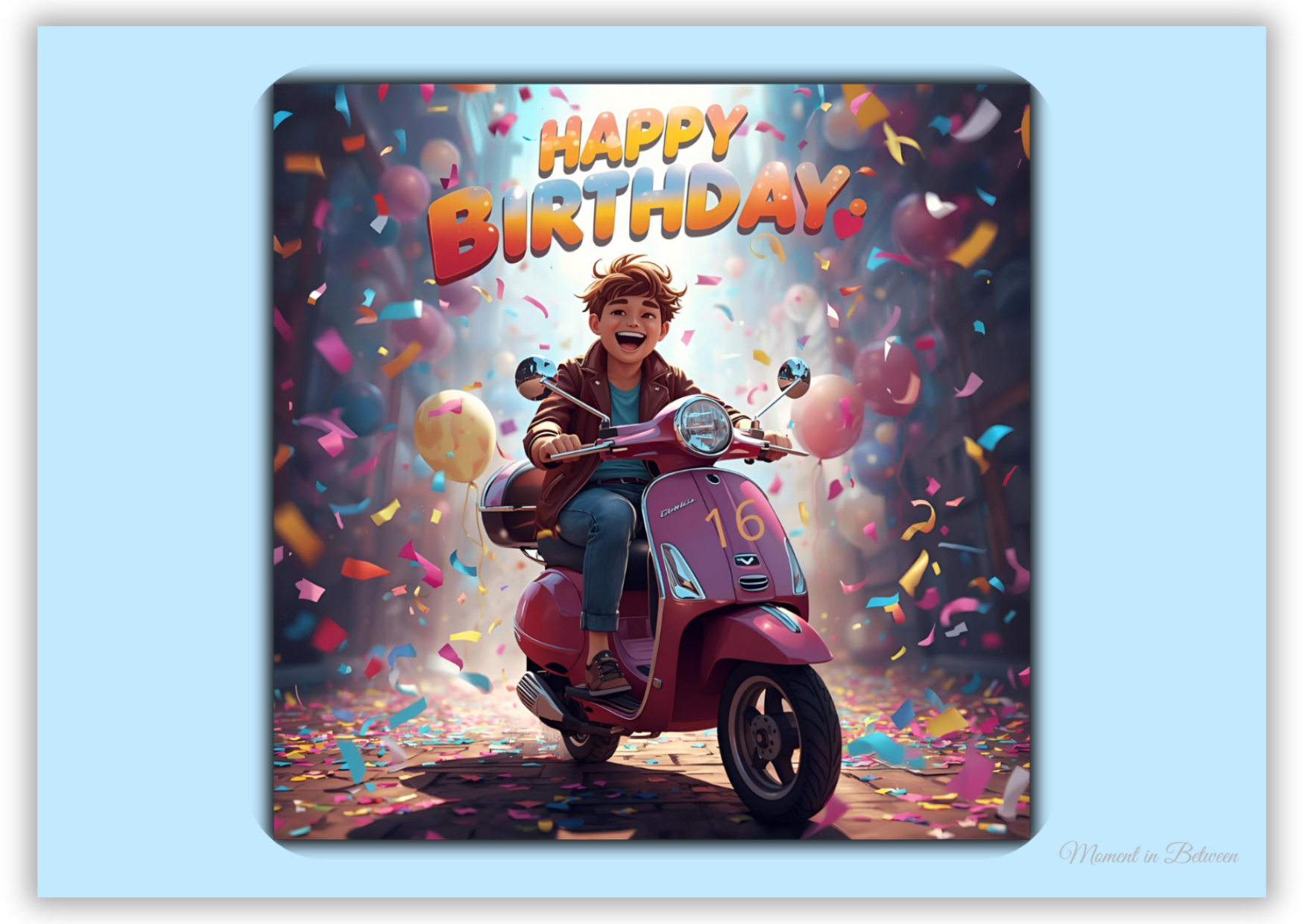 16 Years – Birthday Song Card (Boys)