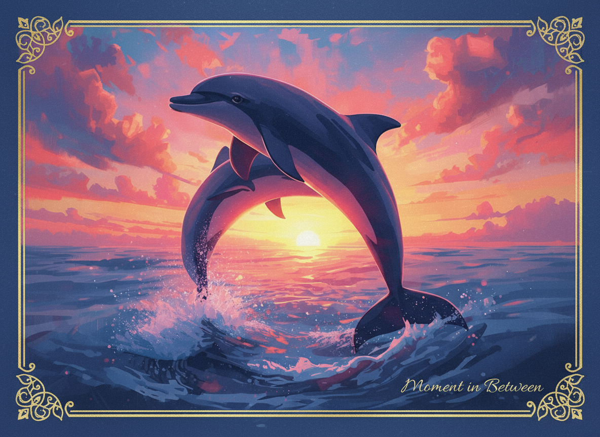 🐬 Ocean of Joy
– Dolphins & Sunset Song Card