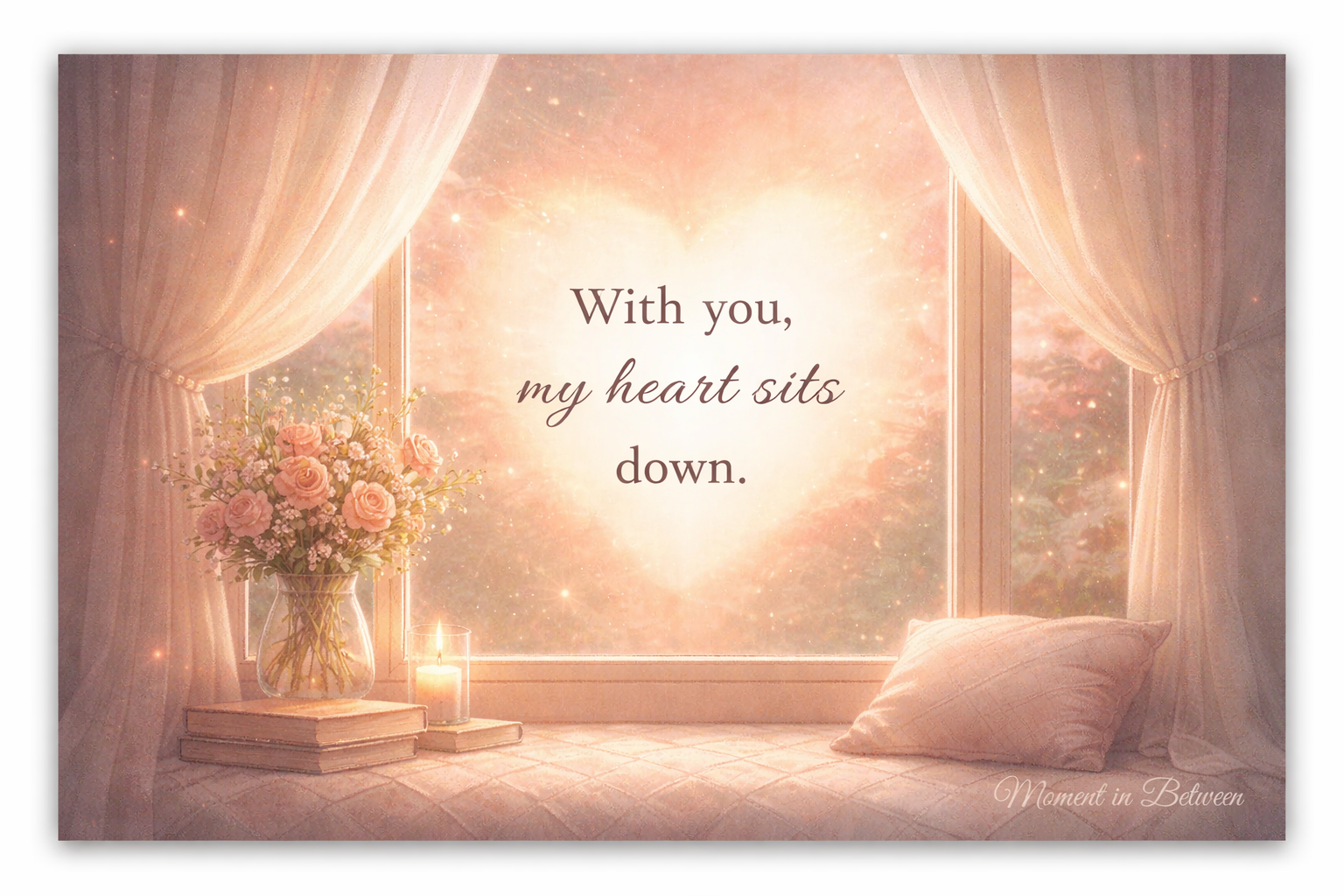 With you, my heart sits down - Valentijn Song Card
