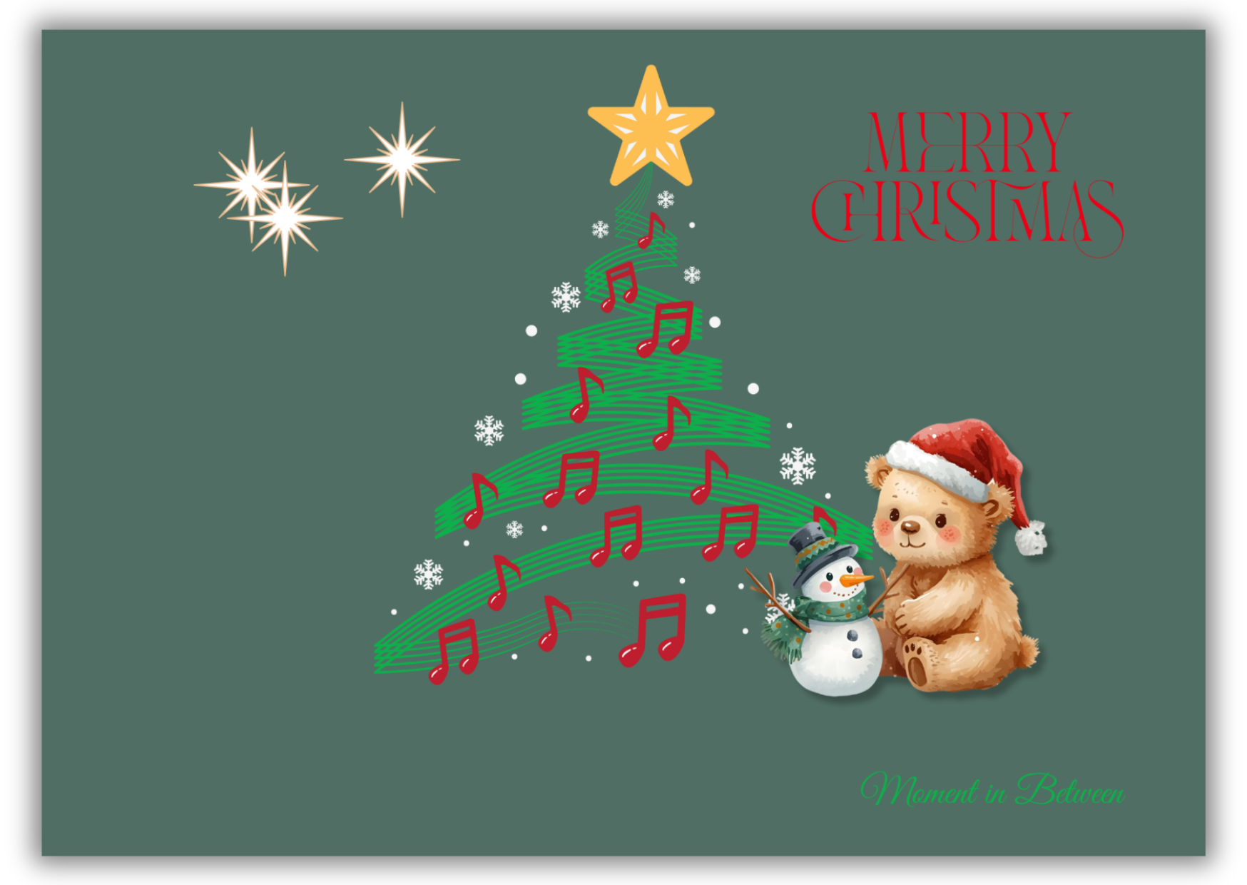 Bear & Mr Snowman  – Christmas Song Card