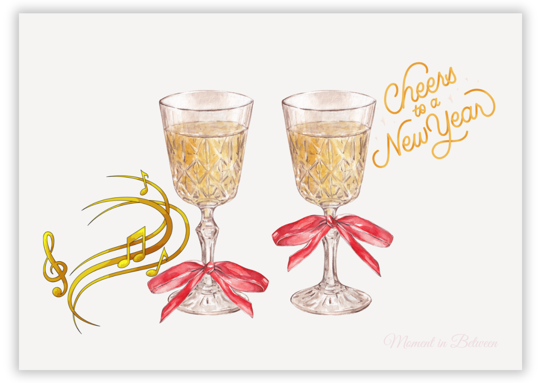 Cheers to A new year   – New Year Song Card