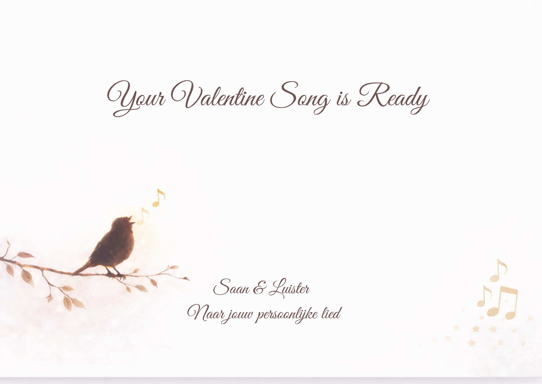 For the song only we hear - Valentijn Song Card