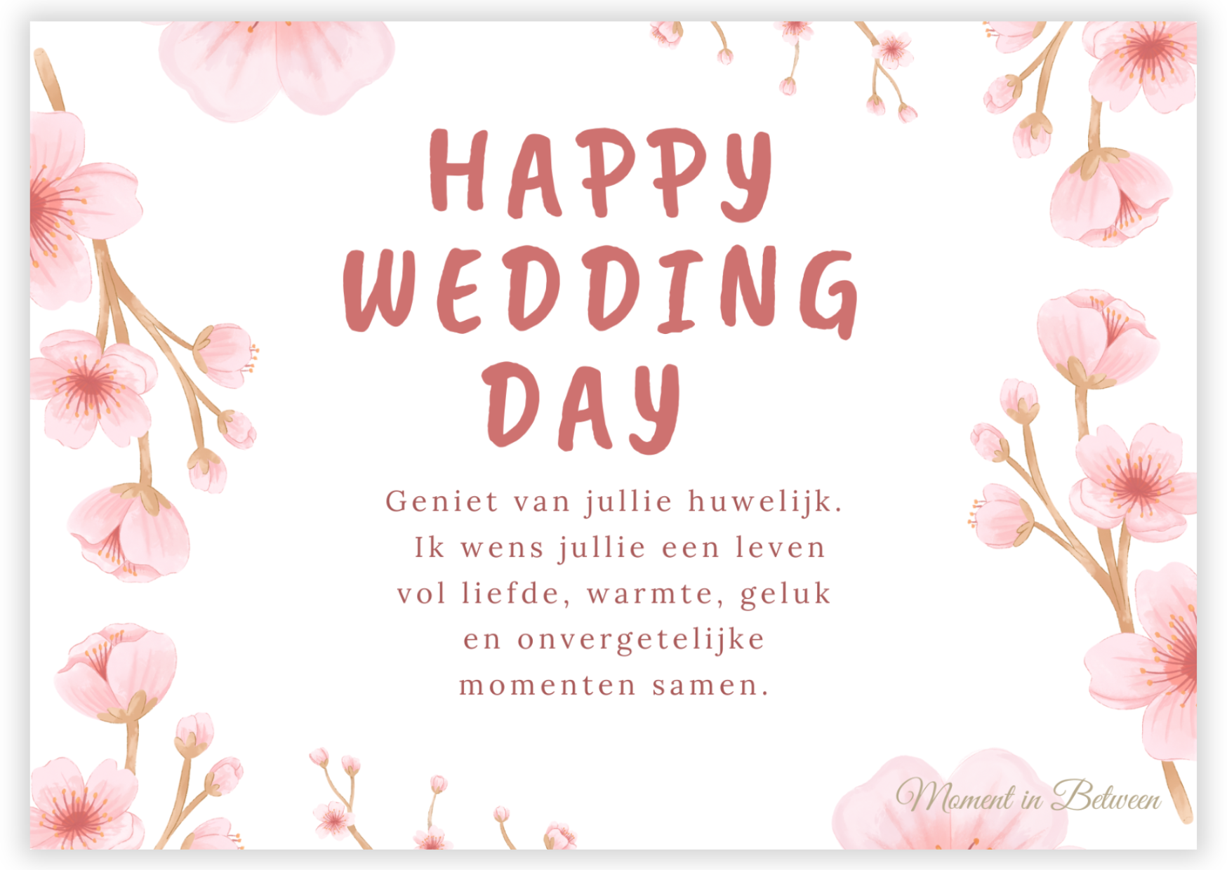 Blossoming Together – Wedding Song Card