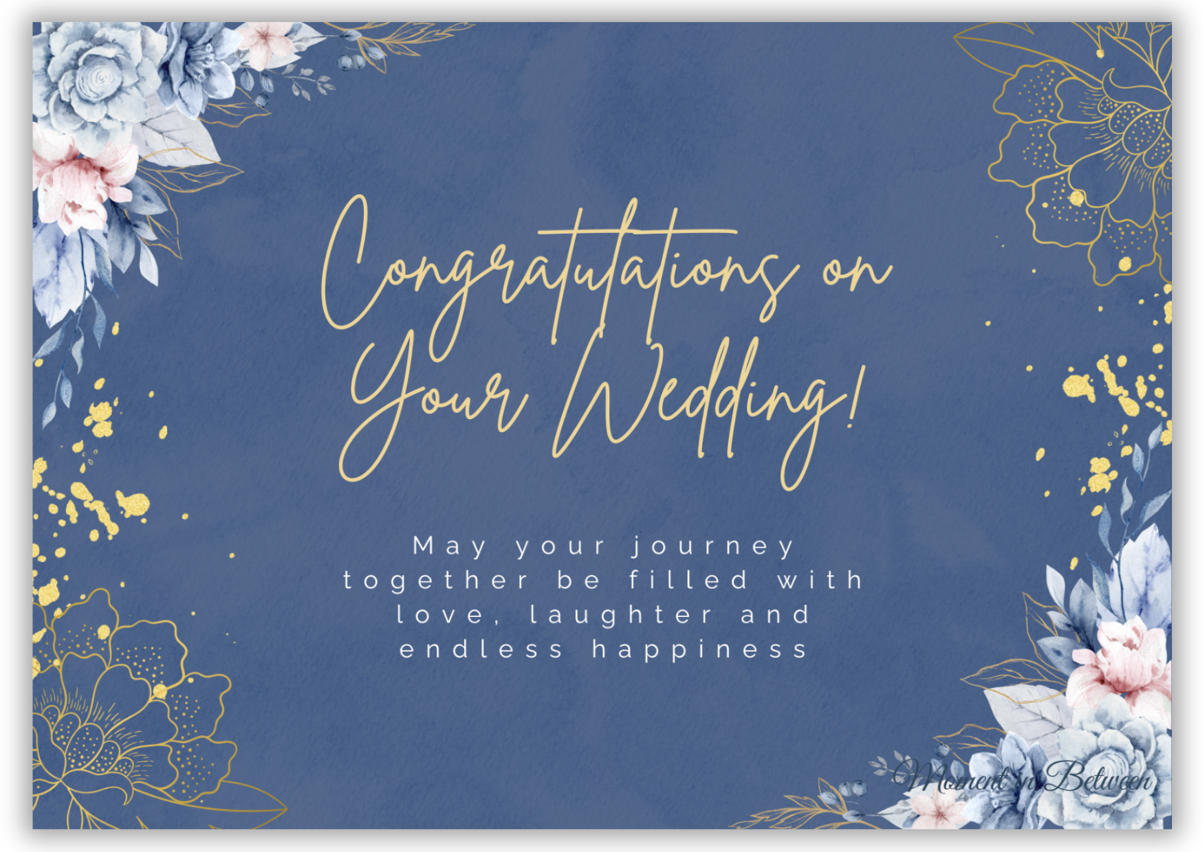 Golden Vows – Wedding Song Card
