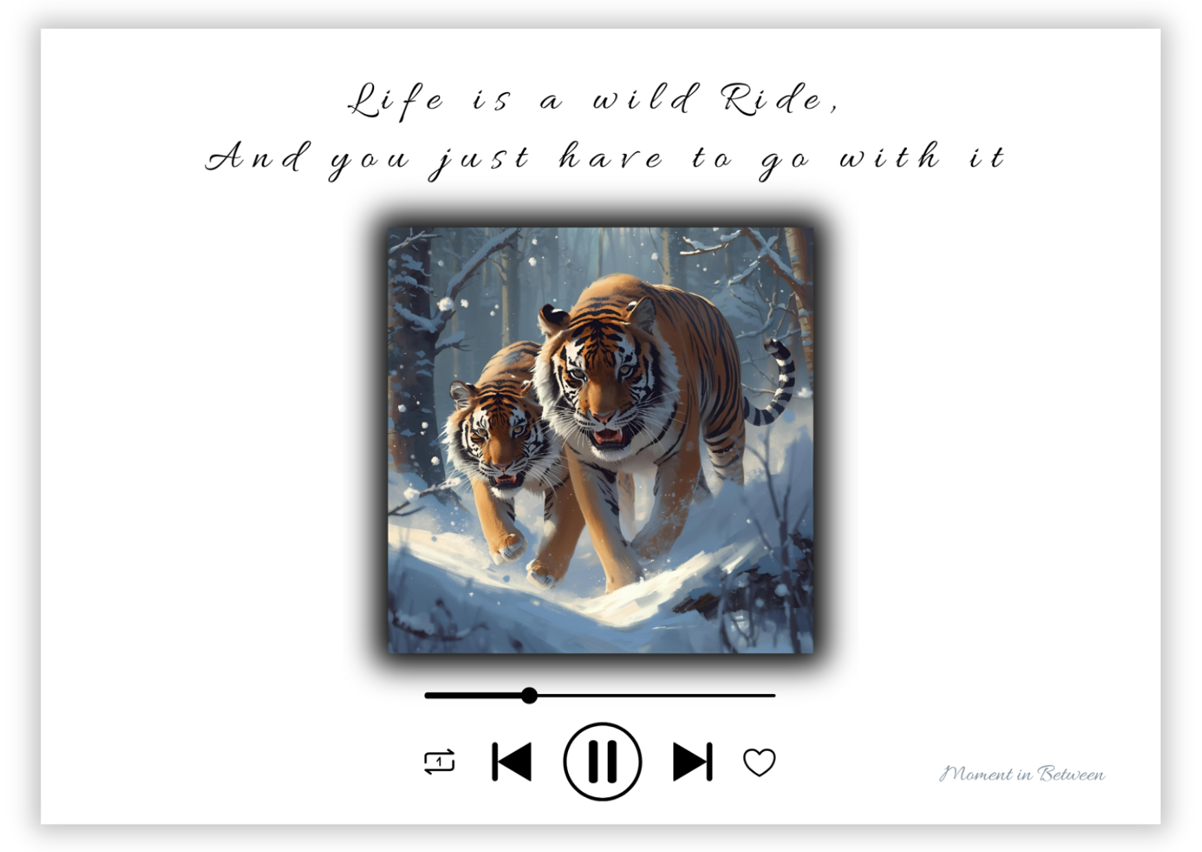 Wild Serenity–  Mindful Message Song Card