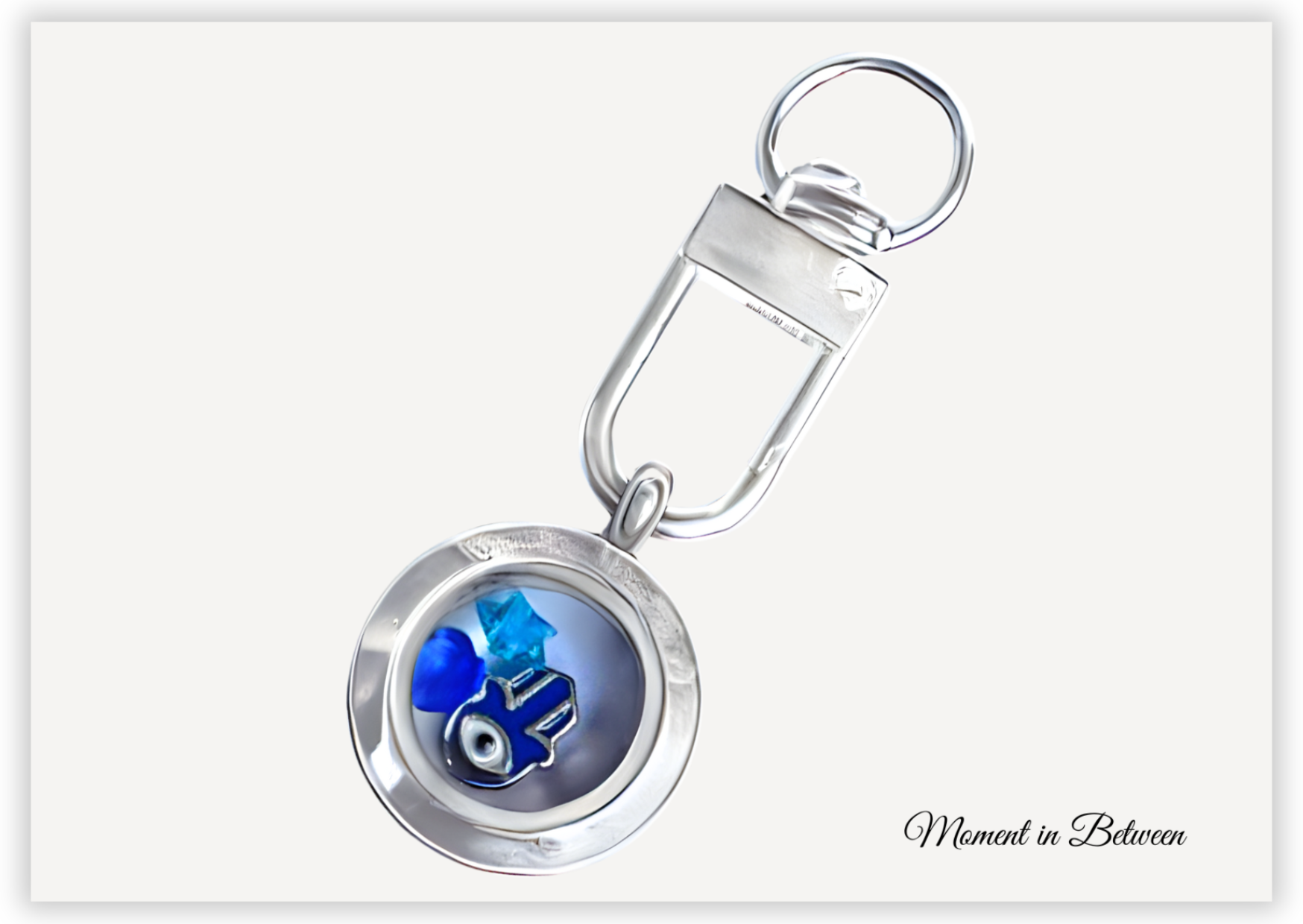 Locket – Blue Hamsa Blessing