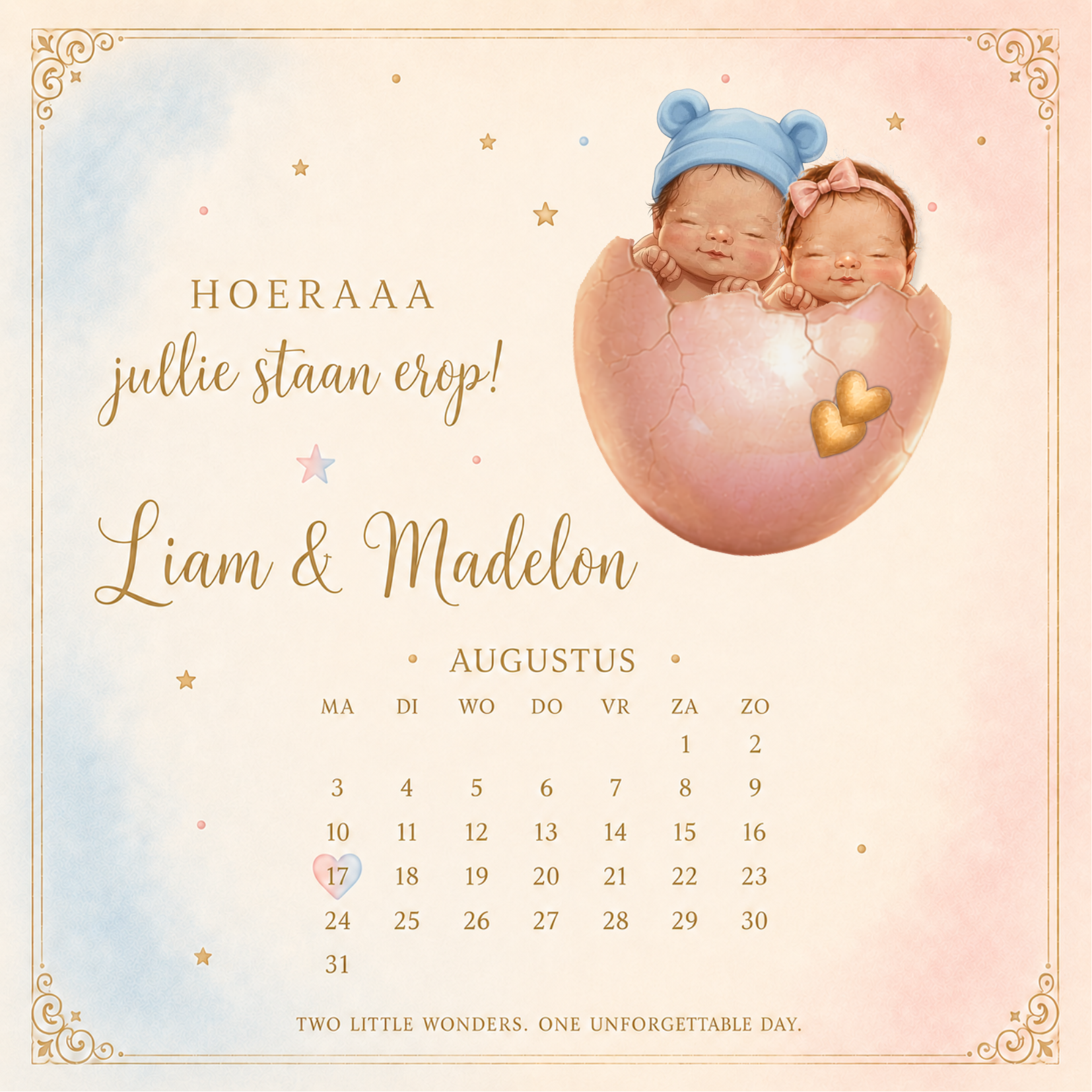 Hoeraaa, jullie staan erop! 🩵🩷